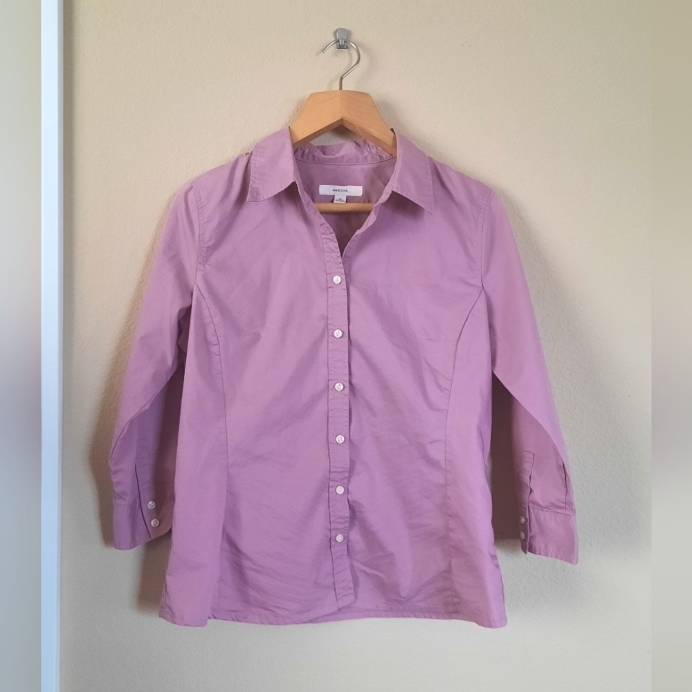 Dusty Rose Mauve Petal Pink Button Down Y2k Merona